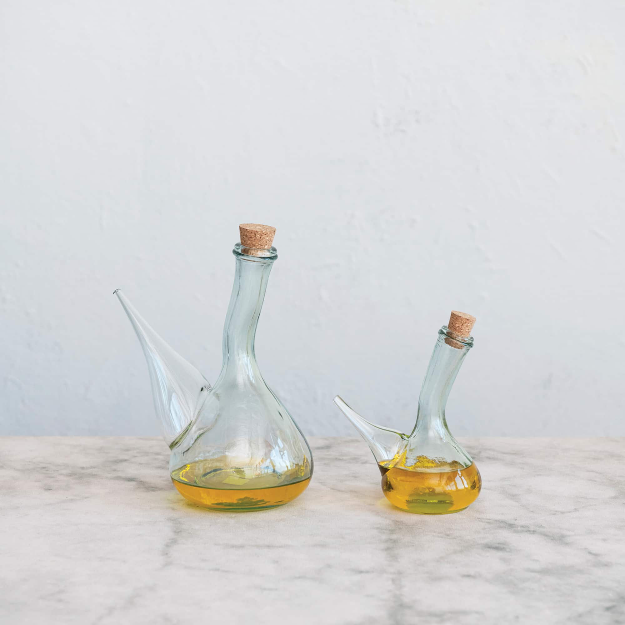 Hello Honey® Round Reclaimed Traditional Glass Wine Pitcher with Cork